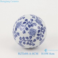 RZTo08 Jolie boule en céramique de 6/8 cm, ornement suspendu pour arbre de Noël