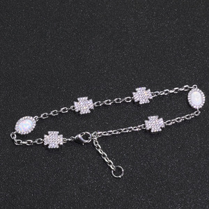 Hip Hop <b>Opal</b> <b>Bracelet</b> Jewelry Accessories Zircon Cross <b>Bracelet</b> Men's Jewelry Tanjing - Product Image 2