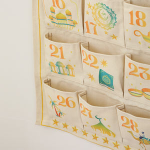 Calendrier de l'Avent du Ramadan en coton et polyester, décoration murale pour l'Aïd, organisateur de compte à rebours pour les festivités familiales, vente chaude - Product Image 4