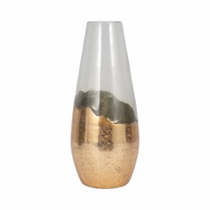 Vaso in Vetro Stratificato Moderno con Design Dorato, Vaso Decorativo per Fiori, per Soggiorno e Arredamento Casa - Product Image 3