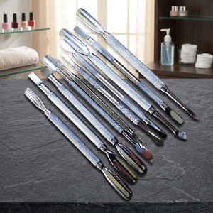 Pousse-cuticules réutilisable en acier inoxydable robuste ASAP, double face, pour salon de manucure et usage domestique, nettoyeur de cuticules pour manucure - Product Image 1