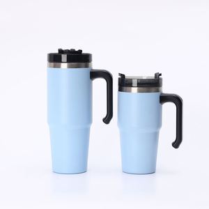 Gobelet isotherme sous vide 20oz en acier inoxydable avec poignée et paille pour les rassemblements - Product Image 3