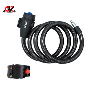 High Security Bicycle <b>Lock</b> 12mm Thick Steel <b>Cable</b> Anti Theft Bike <b>Lock</b> <b>with</b> Mounting Bracket - Product Image 3