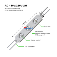 Module LED AC 110V 220V SMD3030 2W IP65 étanche blanc chaud bleu RGB pour enseigne