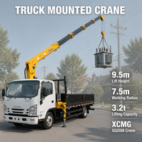 Grue à flèche hydraulique de 3,2 tonnes, châssis de marque japonaise, transmission 4x2, grue de chargement à bras rigide de 3,2T pour un travail efficace de levage de matériaux