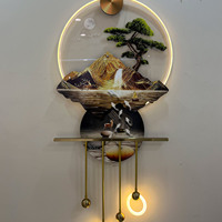 Art mural lumineux de luxe léger avec paysage et cerf, peinture décorative illuminée pour entrée, tailles personnalisées disponibles