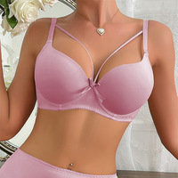 Sujetador Push-Up Sexy de Europa y Estados Unidos, Sujetador Simple y Suave con Tirantes, Ropa Interior Cómoda y Ajustable