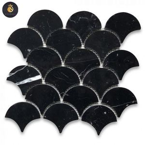 Azulejos de cocina de fábrica, mosaico de nuevo diseño, venta al por mayor, mosaicos de mármol de Carrara, superficie pulida, Beige azulejo de escamas de pescado, mármol de Carraca - Product Image 6