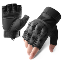 Guantes tácticos de medio dedo OD verde BK caqui de alta resistencia de goma resistente a los impactos impermeable transpirable elástico muñequera