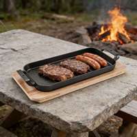 Plaque de cuisson carrée en fonte épaisse Cooker King, idéale pour les steaks et poissons grillés à la occidentale – Nouveauté très prisée