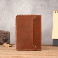 Dompet Pria & Wanita kulit asli Crazy Horse lembut tempat kartu kapasitas besar 1152 slot kartu dompet koin pendek