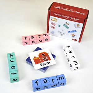 Juguetes para Niños, Juego de Bloques de Madera, Tarjetas de Palabras en Inglés, Rompecabezas de Palabras de Madera, Cubo Cambia-Expresiones, Juego de Mesa de Batalla Multijugador - Product Image 4