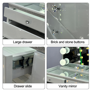 Conjunto de muebles de dormitorio de EE. UU. Europeo, <span class=keywords><strong>tocador</strong></span> de maquillaje, <span class=keywords><strong>tocador</strong></span> de maquillaje Led con <span class=keywords><strong>espejo</strong></span> iluminado - Product Image 3