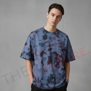 T-shirt multicolore bleu ombré, mode homme, t-shirt uni unisexe 100% coton - Product Image 3