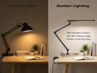 Lampe de bureau en métal 95CRI, tactile/télécommande, double source lumineuse, intensité et couleur réglables, protection oculaire AC pour le travail, les étudiants, la lecture et l'écriture