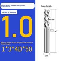 Alat CNC baja Tungsten 3 seruling 55 °, lapisan cermin berkilau tinggi, karbida dapat disesuaikan, pemotong penggilingan aluminium Altin, ujung diperpanjang
