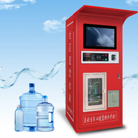 Máquina expendedora de agua embotellada de 5 galones con aceptador de monedas dual de 400G para terminal de autobuses, tipo quiosco de seguridad