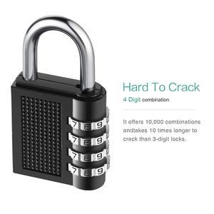 Đen 4 Dials Kết Hợp Có Thể Đặt Lại Khóa Mật Khẩu Khóa An Toàn Cửa Locker Pad Khóa Padlock Du Lịch Hành Lý Vali Khóa Phòng Tập Thể Dục - Product Image 2