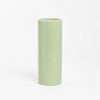 Vase cylindrique en céramique émaillée vert céladon réutilisable pour bougies, diffuseur de roseaux, plante, décoration intérieure de bureau et de maison - Fabrication