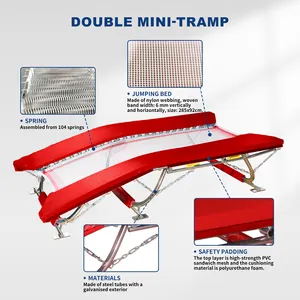 Gaofei Professional Double Mini Trampoline Gymnastics Tumbling Trampoline Foldable Competition Trampoline Jumping