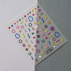 สติกเกอร์ติดเล็บลายกราฟฟิตีแบบไม่มีรอยกันน้ำลายตัวอักษรน่ารักขายส่ง - Product Image 5