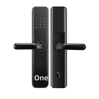 Cerradura Inteligente Tuya con Acceso por Huella Dactilar, Contraseña, Tarjeta y Llave, Compatible con Múltiples Países y Uso Transfronterizo, para Puertas de Madera Sólida