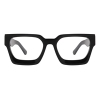 MS 36885 Lunettes de vue carrées géométriques surdimensionnées en acétate, style urbain minimaliste, branches élégantes, texture premium pour un look streetwear tendance