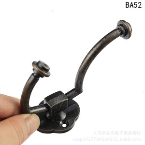 Antique Style Wall Hook Zinc Alloy Single Coat Hook 73mm Width 104mm Height For <b>Clothes</b> And Cap <b>Storage</b> - Product Image 2