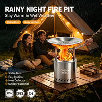 Cheminée de table sans fumée en acier inoxydable à double paroi, personnalisable, pour intérieur et extérieur, mini foyer à bois pour patio et camping