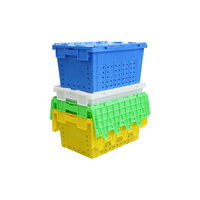 Caisse en plastique blanche durable empilable à trous ouverts 600*400*320mm Transport de nourriture aquatique Boîte ventilée Crabe Homard