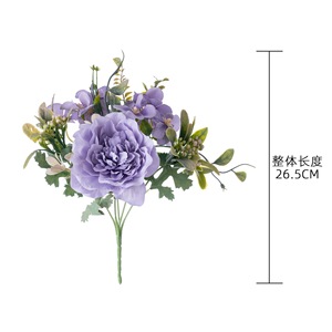 ช่อดอกคามีเลียประดิษฐ์ CallaFloral สำหรับตกแต่งงานแต่งงาน สีฟ้าและสีเขียว ผ้าทอแบบแพน - Product Image 4