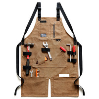 Tablier en toile réglable de 16 oz avec poches multifonctionnelles, durable et écologique pour les charpentiers, les mécaniciens, les jardiniers, les grillades