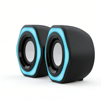 Altavoces Portátiles para Juegos con LED RGB de 2.0 Canales - Audio Compacto para Juegos de PC de Escritorio con Luz LED Colorida para Jugadores al por Mayor