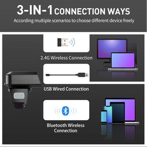 Eyoyo เครื่องอ่านโค้ด <span class=keywords><strong>QR</strong></span> แบบไร้สายบลูทูธสำหรับแท็บเล็ต, เครื่องสแกนบาร์โค้ดไร้สาย1D ขนาดเล็กอุปกรณ์บลูทูธสำหรับแท็บเล็ต <span class=keywords><strong>iPhone</strong></span> Android IOS - Product Image 5