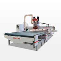 Router CNC de 3 Ejes 1325 2030 ATC, Máquina de Anidamiento para Tallado de Puertas de Madera con Cabezal de Perforación y Carga/Descarga, Maquinaria para Trabajar la Madera