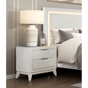 Comodino Bianco Antico con Cassetti, Arredamento Moderno per Camera da Letto, 1 Pezzo - Product Image 1