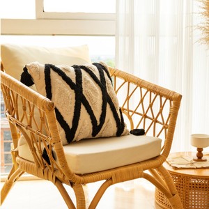 Modern Geometric Plush Throw Pillow Square Black <b>White</b> Living Room Decorative <b>Cushion</b> Removable <b>Cover</b> Bedroom Headboard Use - Product Image 1