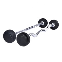Fabricant Vente Directe Barbell Gym Fitness Training Barre Fixe Enduit de Caoutchouc Barbell Droit