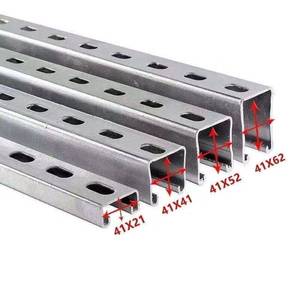 ราคาโรงงานเรนโบว์ 41*41/41*21/41*52/41*62 เหล็กชุบสังกะสีแบบจุ่มร้อน รุ่น C Channel Steel หมายเลข 01 รับน้ำหนักลม 1.4KN/m2 รับน้ำหนักหิมะ - Product Image 1