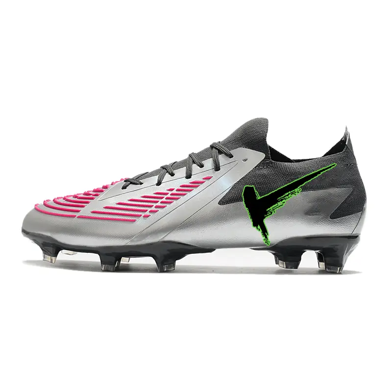 Men's Classic Football Boots Low Ankle Lace Up Football Shoes Soccer Predator Mania 22 FG-Silver Pink