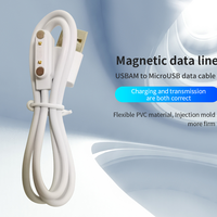 Câble de charge magnétique USB 5V 1A pour montres connectées, compatible PVC, 2,5 mm, 2,84 mm, 4,0 mm, 7,62 mm, noir