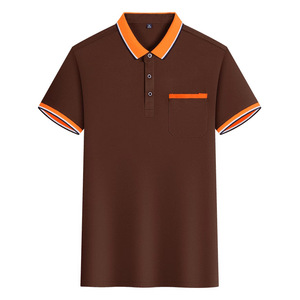 <b>Polo</b> Shirt Unisex Black Red Trim Short Sleeve Solid Color Workwear Daily Wear - Product Image 3