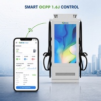 Chargeur EV DC-DC MIDA 120 kW avec écran tactile 7 pouces et écran large 4K 55 pouces à température contrôlée, compatible CCS2, CCS1, NACS, OCPP 1.6/2.0, station commerciale solaire