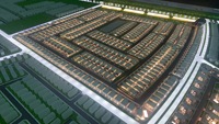 Maqueta Arquitectónica de Villa Unifamiliar de Diseño Rústico, Económica y de Alta Calidad, en Plástico ABS Verde y Blanco