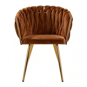 Fauteuils d'appoint en velours tuftés, design luxueux tissé à la main, pour salon et chambre à coucher - Product Image 5