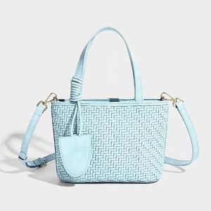 Sac à main pour femme, mini sac fourre-tout en PU, style vintage, tressé, fermeture éclair, portable, multifonctionnel, rangement pour <span class=keywords><strong>lunettes</strong></span>, polyester - Product Image 2