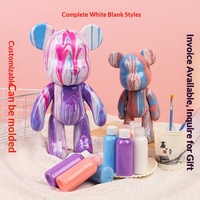 Autocollant en vinyle blanc vierge pour peinture fluide, motif Ours Violent, style animalier, pour bricolage DIY, jouets en plastique faits à la main, Zhejiang