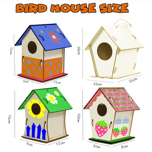 DIY kuş besleyici seti DIY ahşap sanat el sanatları DIY kuş evi seti çocuklar - Product Image 4