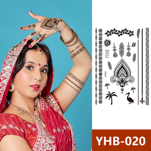 Tatuaggi Temporanei all'Henné OEM all'Ingrosso, Design Sexy con Pizzo Nero per Mani, Tatuaggi Impermeabili su Carta, Adesivi per Body <span class=keywords><strong>Art</strong></span> Femminile - Product Image 3