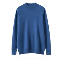Pull en maille de luxe pour homme, col montant, 35% cachemire, 65% laine, avec logo personnalisé OEM, tricot décontracté automne-hiver